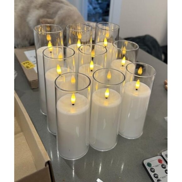New Flickering Flameless Candles Battery Operated with Remote and 2/4/6/8 H - Picture 1 of 2